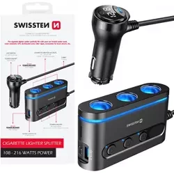 SWISSTEN Ładowarka samochodowa USB + USB-C