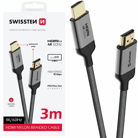 SWISSTEN kabel HDMI/HDMI 4K 60Hz 3M