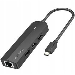 Vention Adapter/Hub Rozdzielacz 3xUSB 3.0 + RJ35 5w1 0,15m TGPBB