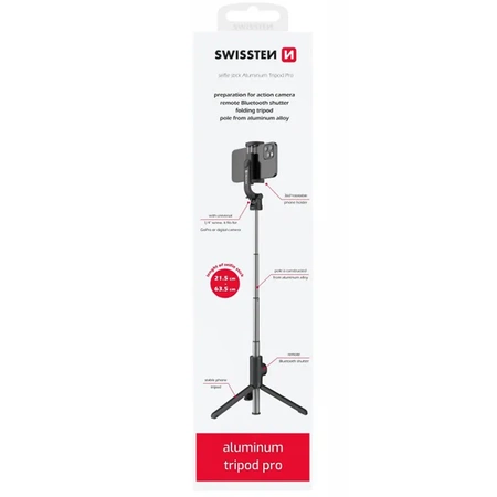 SWISSTEN Selfie Stick Bluetooth Tripod 1/4" 