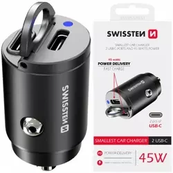 SWISSTEN Ładowarka samochodowa 2xUSB-C 45W