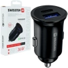 SWISSTEN Czarna Ładowarka samochodowa 1xUSB 1xUSB-C 36W