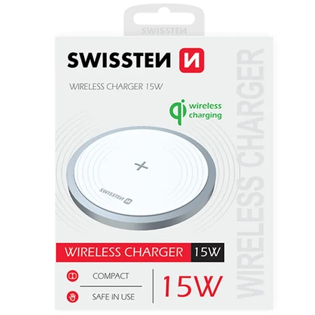 SWISSTEN Biała Bezprzewodowa ładowarka indukcyjna 15W