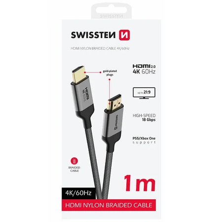 SWISSTEN kabel HDMI/HDMI 4K 60Hz 1M