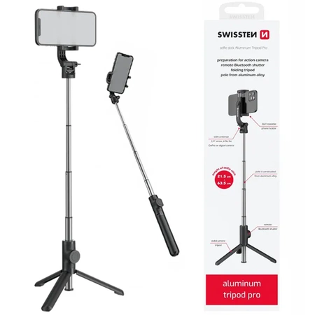 SWISSTEN Selfie Stick Bluetooth Tripod 1/4" 