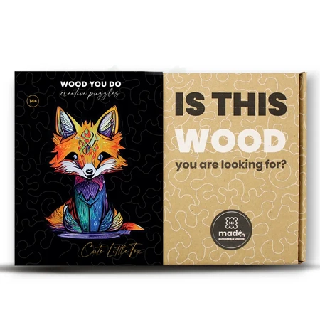 Wood You Do Puzzle drewniane LIS | Cute Little Fox | 140 elementów | A4