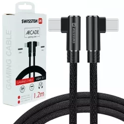 SWISSTEN Czarny Kabel USB-C - USB-C 1,2m Arcade