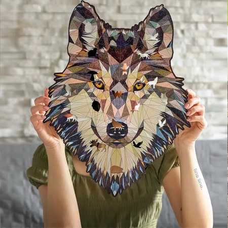 Wood You Do Puzzle drewniane Wilk | Above Average Wolf | 465 elementów | A2