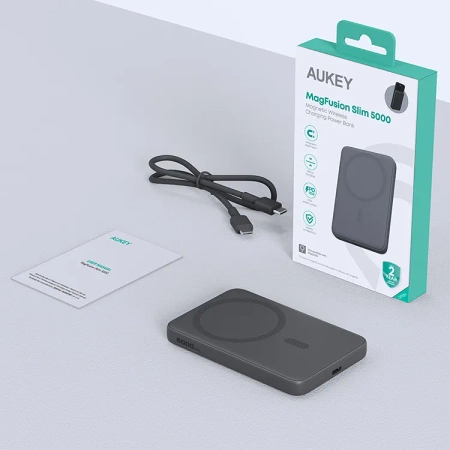 Aukey Powerbank 5000 mAh 15W i 20W PD z USB-C PB-MS03 GY