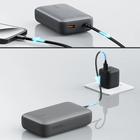 Aukey Powerbank 20000 mAh o mocy 22.5W z USB-C PB-Y57 GY Spark Mini 20000