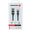 SWISSTEN Czarny Kabel USB - USB-C 0,2m 3A