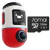 70mai Kamera Samochodowa Biało Czerwona z kartą 128GB 4K Omni X800