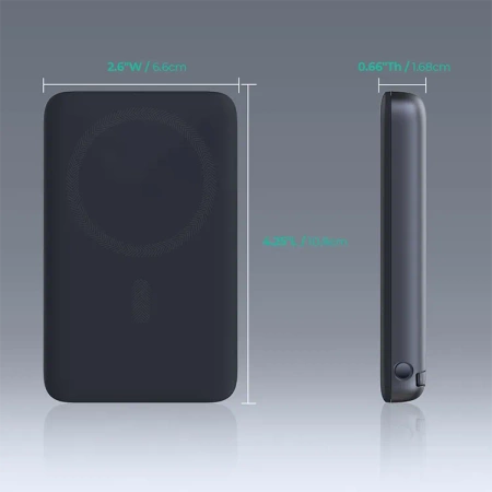 Aukey Powerbank 6700 mAh QI2 15W i 20W PD z USB-C PB-MS05 GY