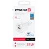 SWISSTEN Biała Ładowarka sieciowa QC USB-A 27 W USB-C PD 35 W