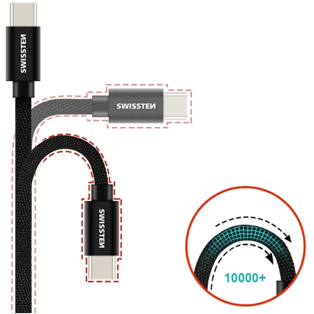 SWISSTEN Biały Kabel USB - USB-C 0,2m 3A