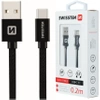 SWISSTEN Czarny Kabel USB - USB-C 0,2m 3A