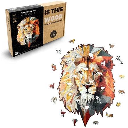 Wood You Do Puzzle drewniane Silny Lew | Strong Lion | 230 elementów | A3