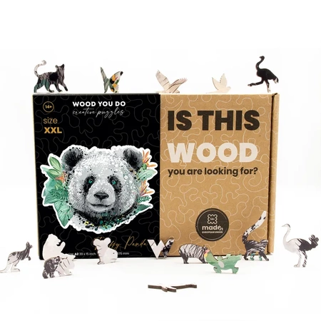 Wood You Do Puzzle drewniane Puszysta Panda | Fluffy Panda | 550 elementów | A2