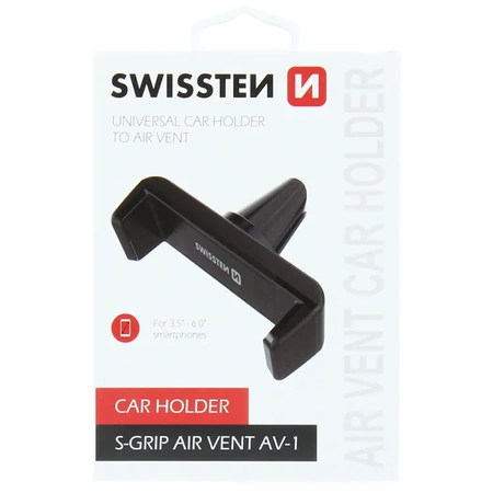 SWISSTEN Czarny Regulowany Uchwyt samochodowy do kratki S-GRIP AV-1