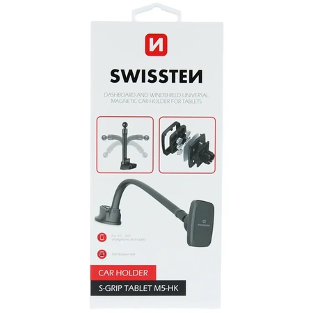 SWISSTEN Czarny Regulowany Uchwyt Magnetyczny na szybę S-GRIP M5-HK