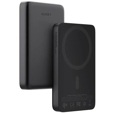 Aukey Powerbank 10000 mAh QI2 15W i 20W PD z USB-C PB-MS08 BK