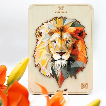 Wood You Do Puzzle drewniane Silny Lew | Strong Lion | 100 elementów | A5