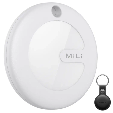 MiLi lokalizator biały + czarne etui w formie breloka MiTag