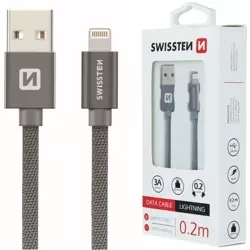 SWISSTEN Szary Kabel USB- Lightning 0,2m 3A do iPhone