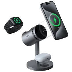 AUKEY magnetyczna ładowarka 3w1 z chłodzeniem MagFusion 3in1 PRO