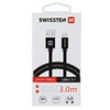 SWISSTEN Czarny Kabel USB - USB-C 3m 3A