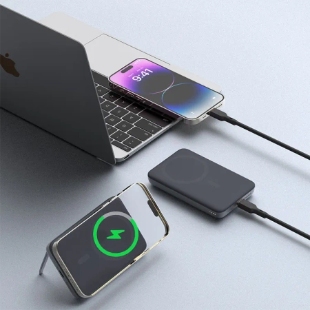 Aukey Powerbank 6700 mAh QI2 15W i 20W PD z USB-C PB-MS05 GY