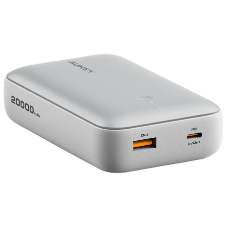 Aukey Powerbank 20000 mAh o mocy 22.5W z USB-C PB-Y57 WH Spark Mini 20000
