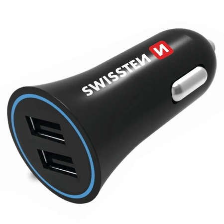 SWISSTEN Ładowarka samochodowa 2xUSB 2,4A + kabel Lightning