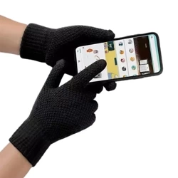 SWISSTEN Męskie zimowe rękawiczki do ekranów dotykowych