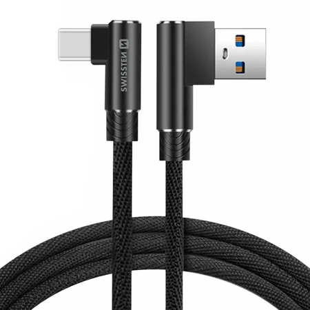 SWISSTEN Czarny Kabel USB - USB-C 1,2m Arcade
