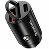 SWISSTEN Czarna Ładowarka samochodowa 1xUSB 1xUSB-C 30W