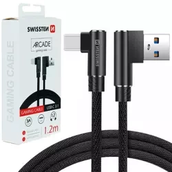 SWISSTEN Czarny Kabel USB - USB-C 1,2m Arcade