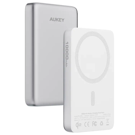 Aukey Powerbank 10000 mAh QI2 15W i 20W PD z USB-C PB-MS08 WH