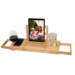 Bambusowa Półka kąpielowa na wannę nakładka rozkładana