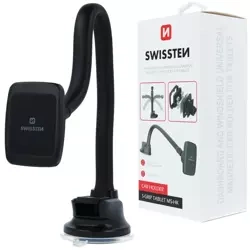 SWISSTEN Czarny Regulowany Uchwyt Magnetyczny na szybę S-GRIP M5-HK