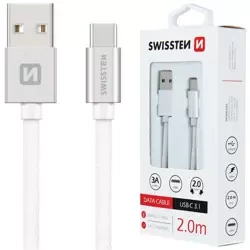 SWISSTEN Biały Kabel USB - USB-C 2m 3A