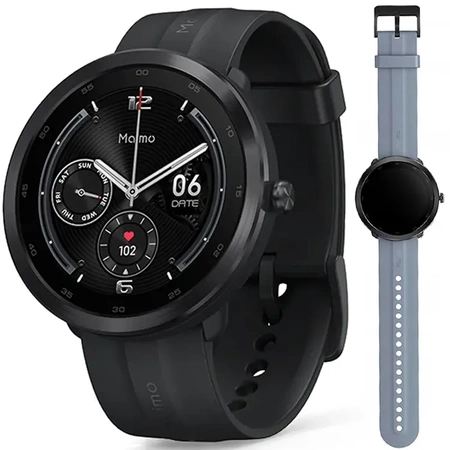 70mai Czarny Smartwatch Zegarek sportowy Maimo Watch R GPS + Niebieski wymienny pasek