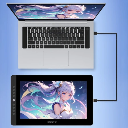 Bosto tablet graficzny z ekranem dotykowym OLED, piórem Movsketch 13