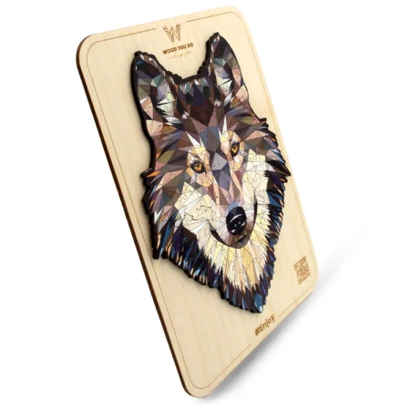 Wood You Do Puzzle drewniane Wilk | Above Average Wolf | 100 elementów | A5