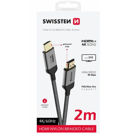 SWISSTEN kabel HDMI/HDMI 4K 60Hz 2M
