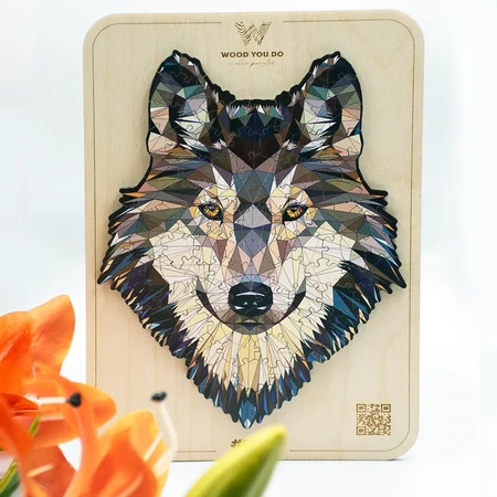 Wood You Do Puzzle drewniane Wilk | Above Average Wolf | 100 elementów | A5