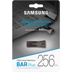 Samsung Pendrive 256GB USB 3.2 400MB/s kolor tytanowo-szary BAR PLUS