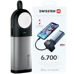 SWISSTEN Powerbank 6700 mAh z ładowaniem bezprzewodowym Apple Watch