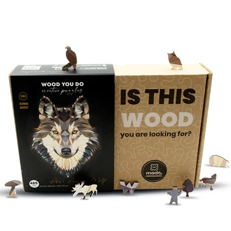 Wood You Do Puzzle drewniane Wilk | Above Average Wolf | 465 elementów | A2