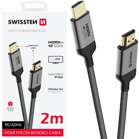 SWISSTEN kabel HDMI/HDMI 4K 60Hz 2M